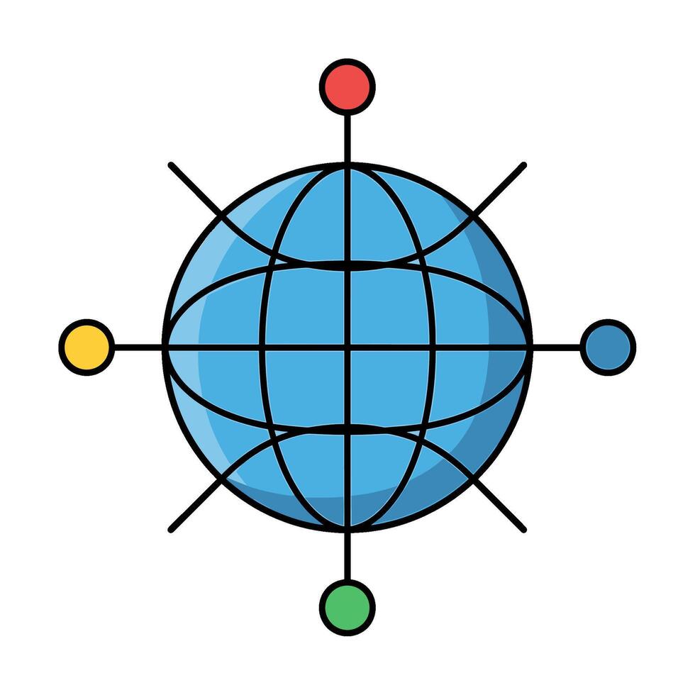Global network connecting diverse locations symbolizing worldwide communication and connectivity in a modern interconnected world conveying innovation vector