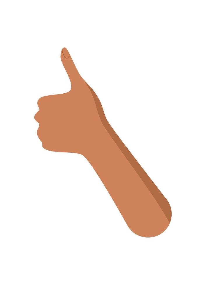 Flat colorful hand with thumb up gesture in a creative background. Iconic symbol of human approval, positivity, and communication. Concept suitable for templates, banners, or social visuals. vector