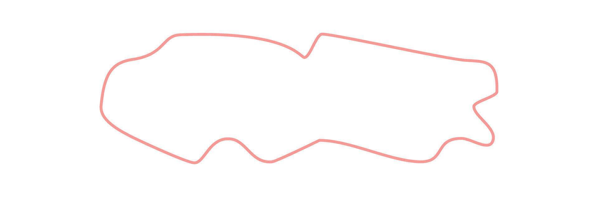 Wavy hand drawn organic outline shape with irregular pink form and blob frame. Fluid rectangle design as creative abstract background for text or template layout. vector