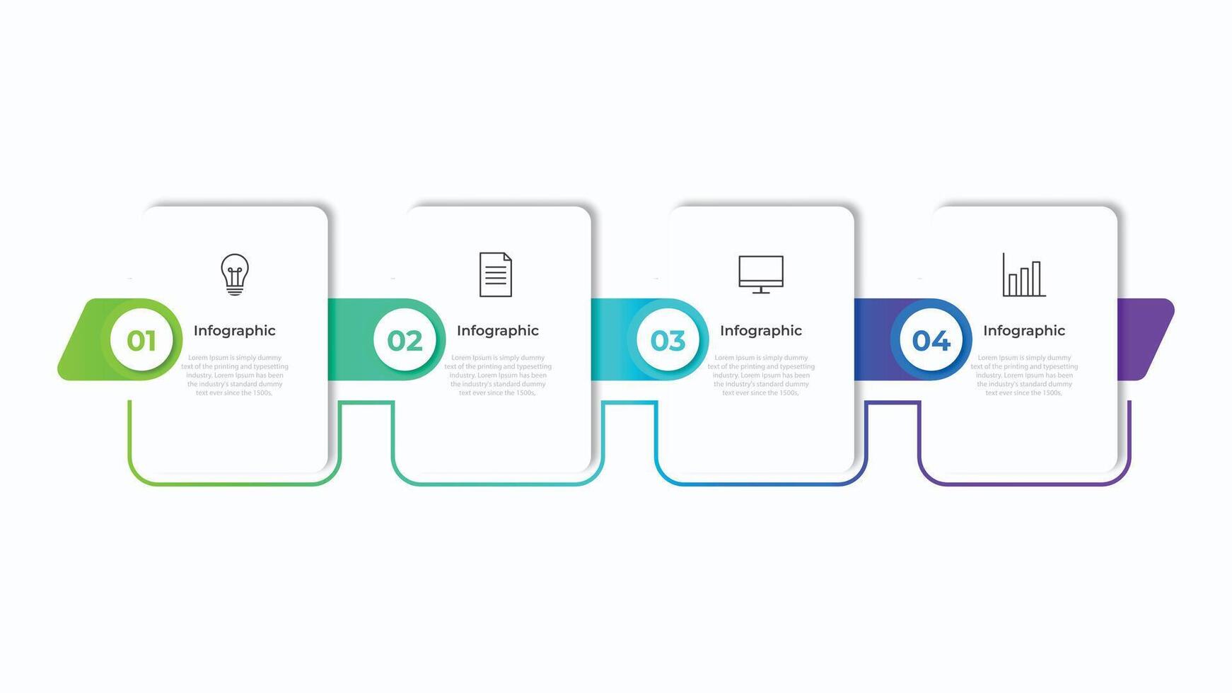 Timeline infographic template design. 4 options or steps business infographics design. Can be used for process diagram, presentations, workflow layout, flow chart, steps, banner. vector