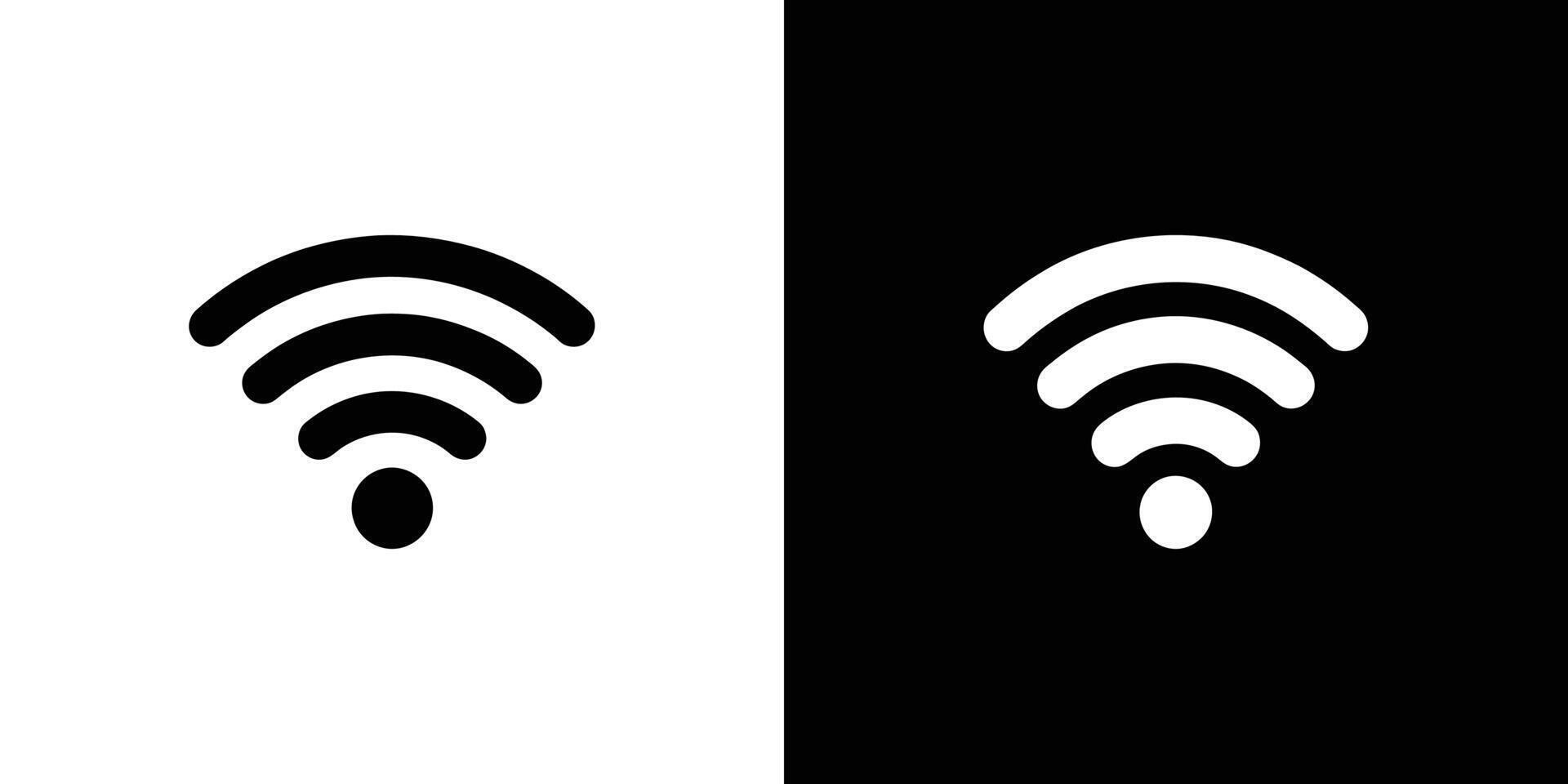 Black and White Wifi Signal Icon Design with Contrasting Backgrounds on Split Screen vector