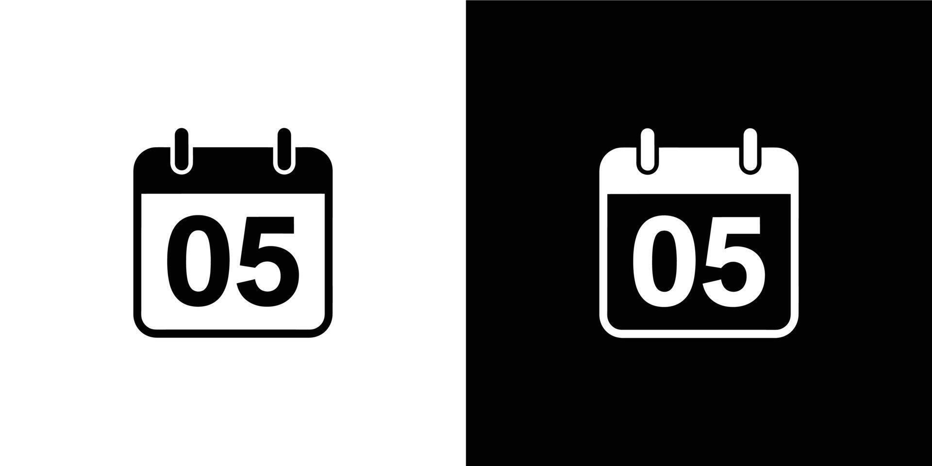 Dual Tone Date Block Featuring Numerical Day 05 with Outline vector