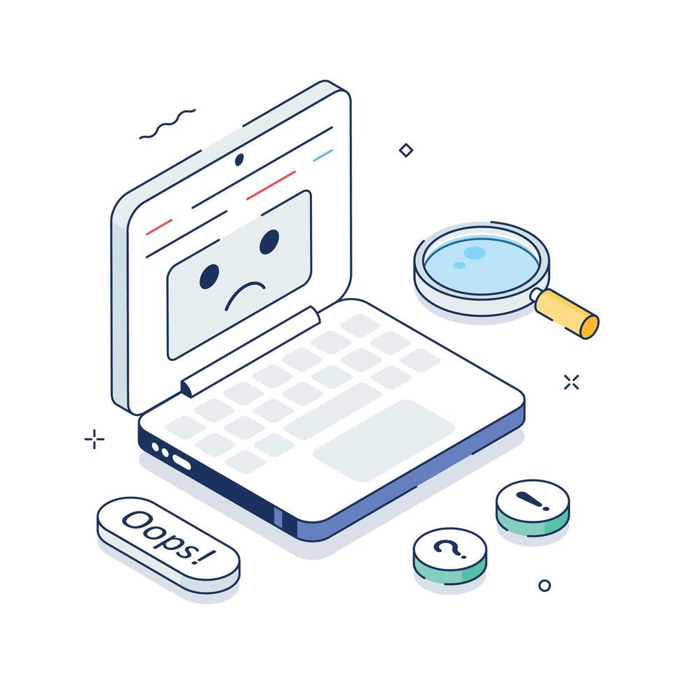Take your hands on this amazing isometric illustration of computer error vector