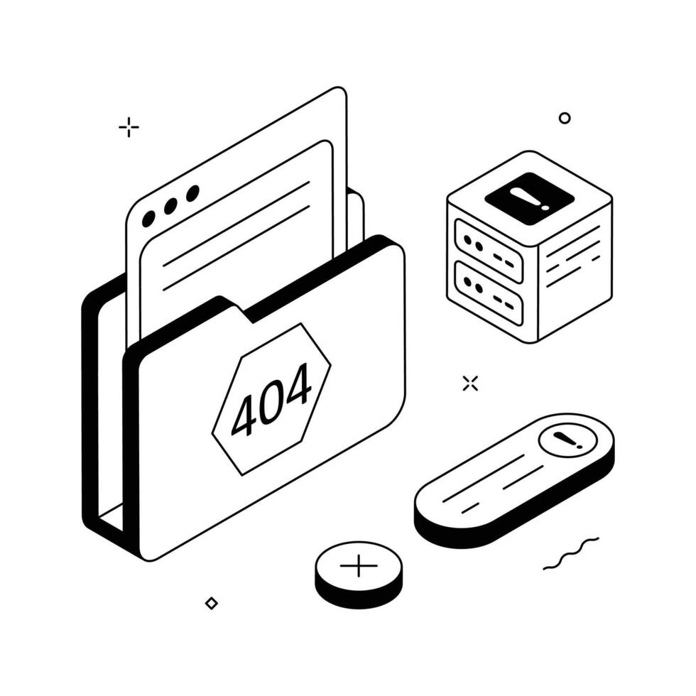 Isometric illustration of 403 forbidden page showing access denied warning.. vector