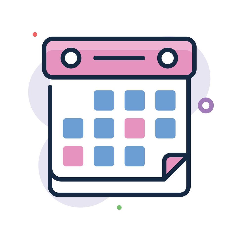 Flat icon of calendar representing planning and time management vector