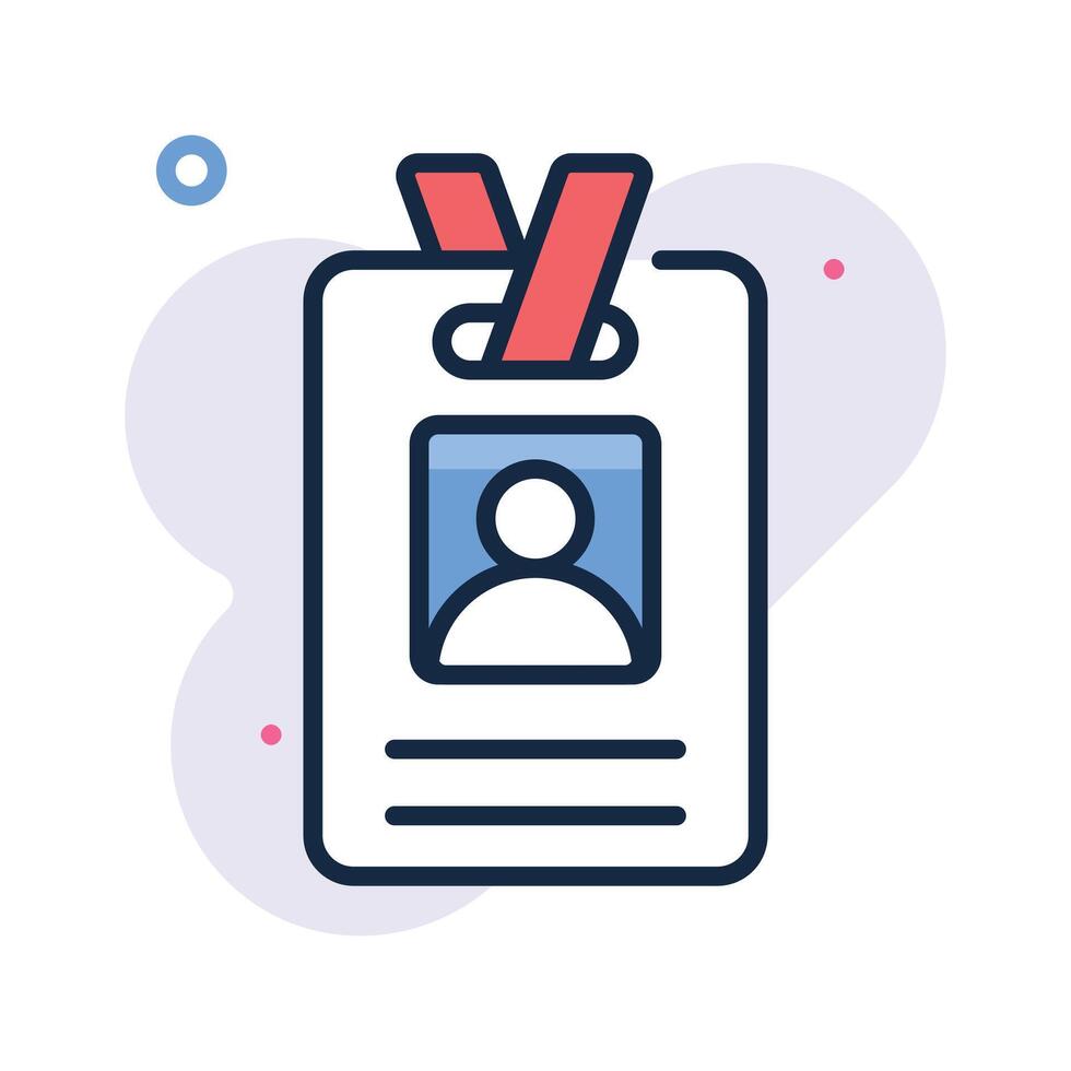 Flat identification card icon representing professional profile vector