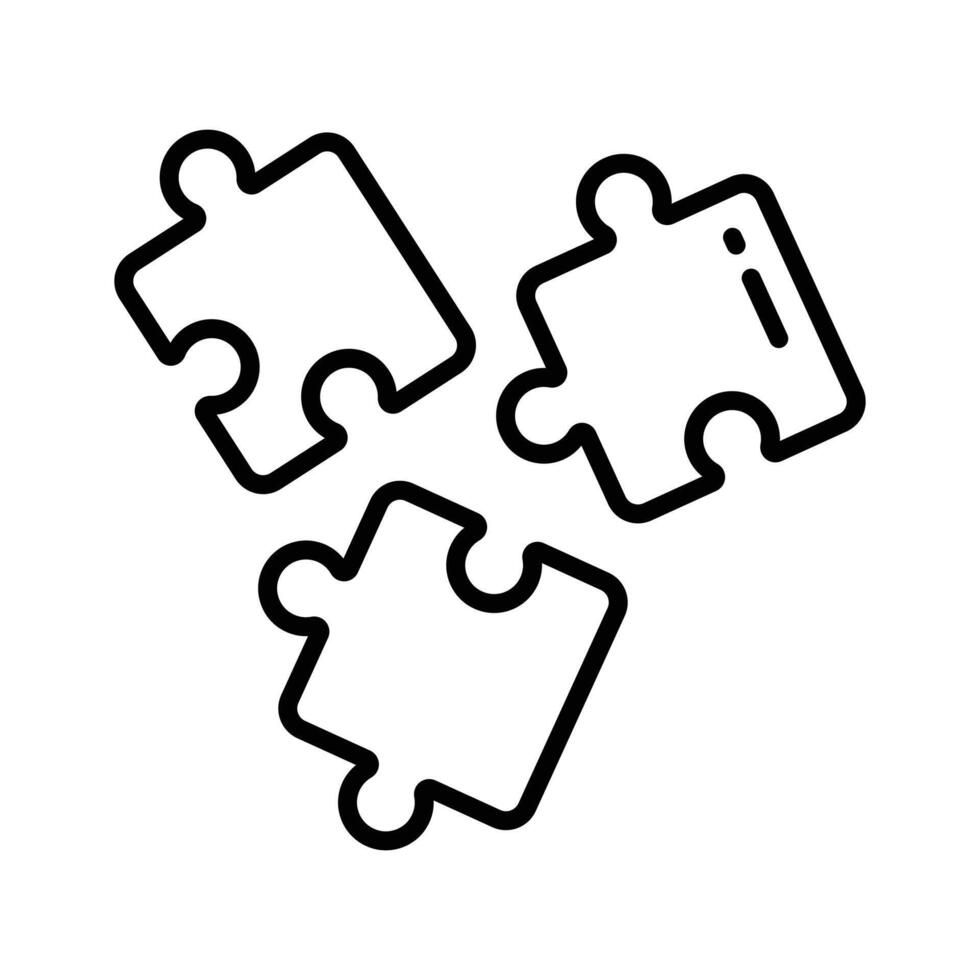 line puzzle icon symbolizing teamwork and strategy, ready to use ,. vector