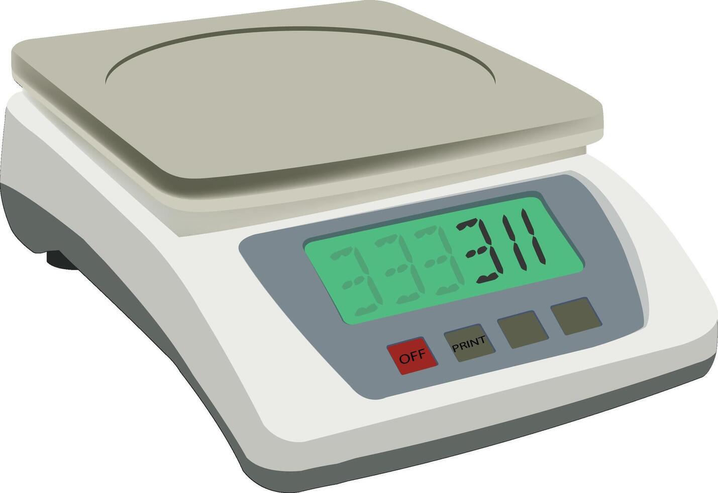 Digital laboratory scale displaying precise measurement reading vector