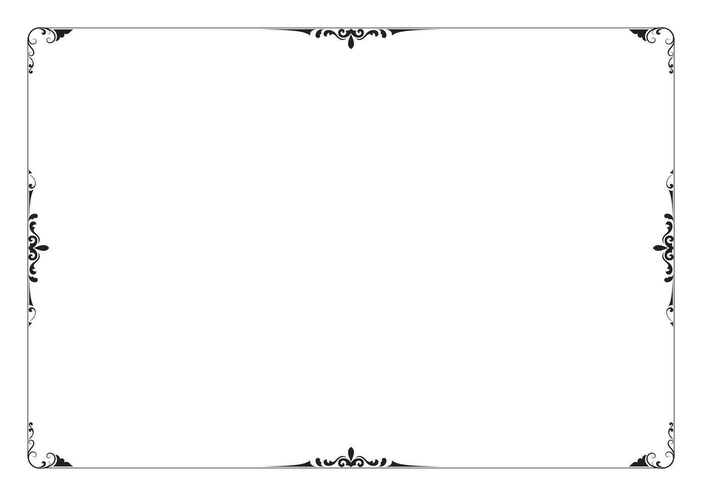 Vintage pattern scroll, decorative frame vector