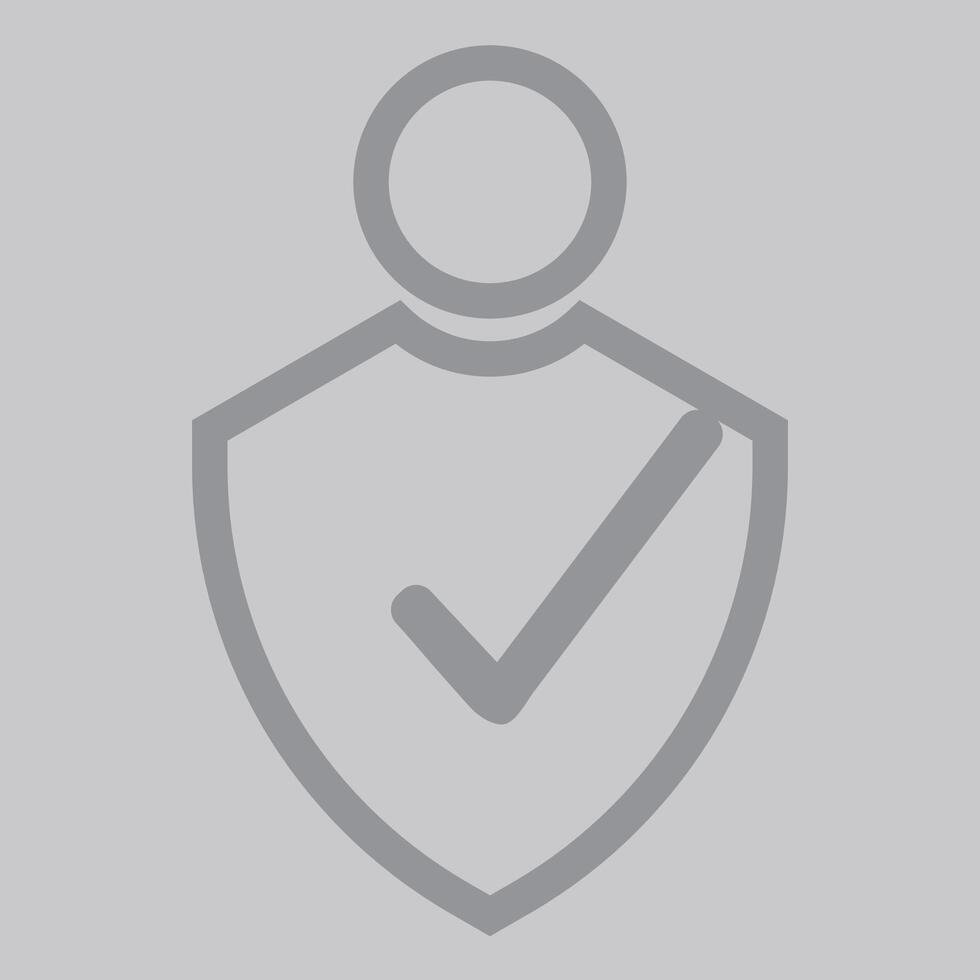 Secure User Account Icon with Shield and Check Mark vector