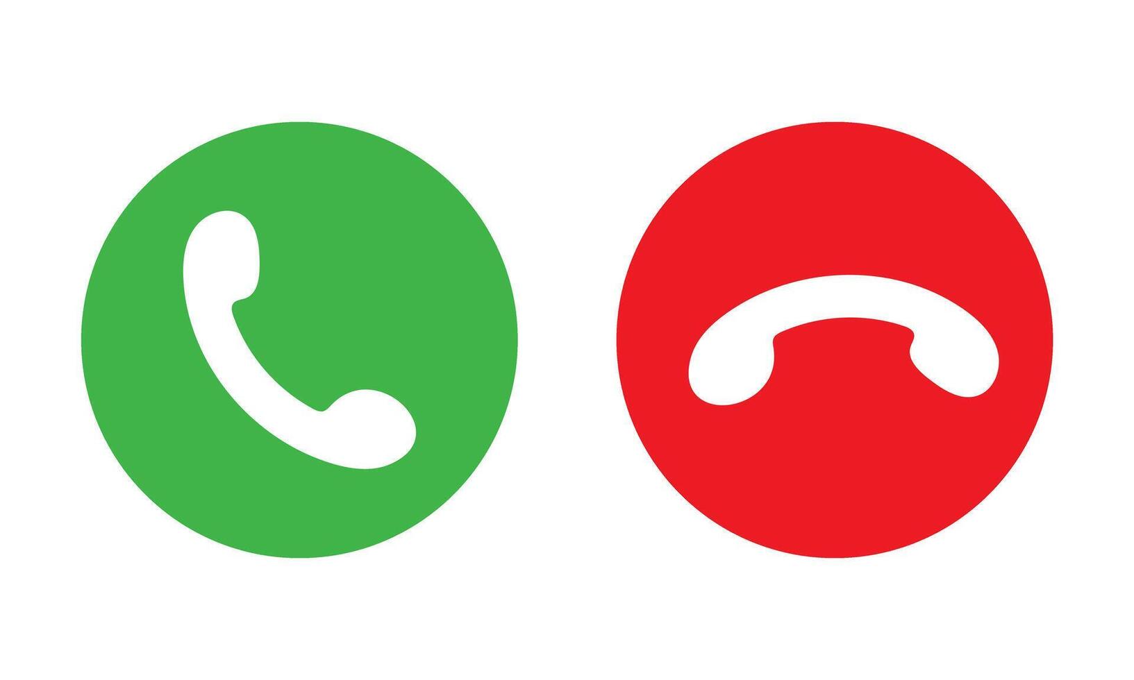 Call Accept and Reject Icon A simple yet vibrant graphic showcases the classic phone icons symbolizing the essential choices of answering or declining a call vector