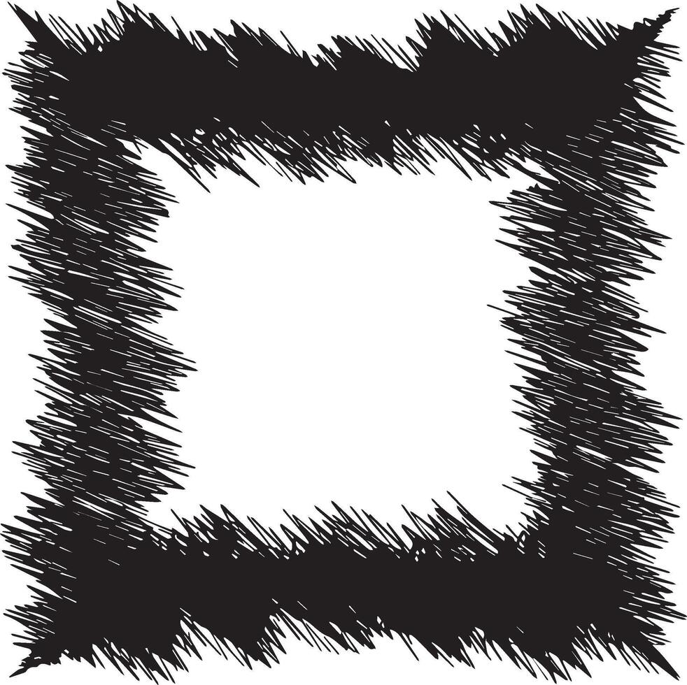 Abstract Hand Drawn Rough Square Frame Design vector