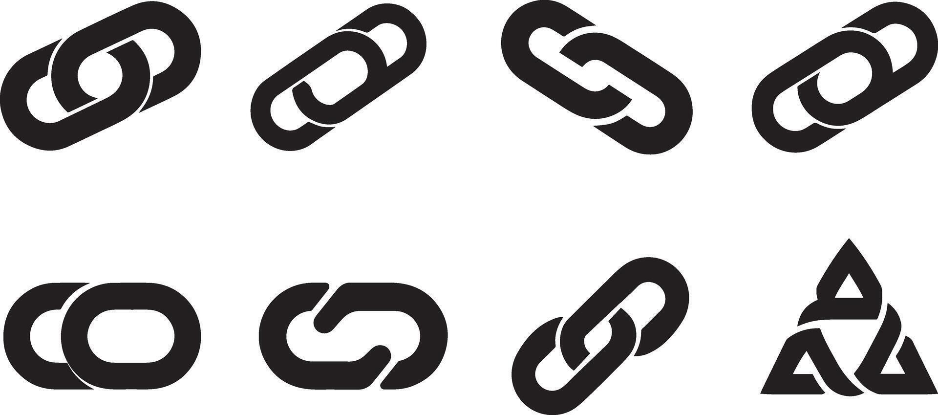 A set of different types of links and symbols vector
