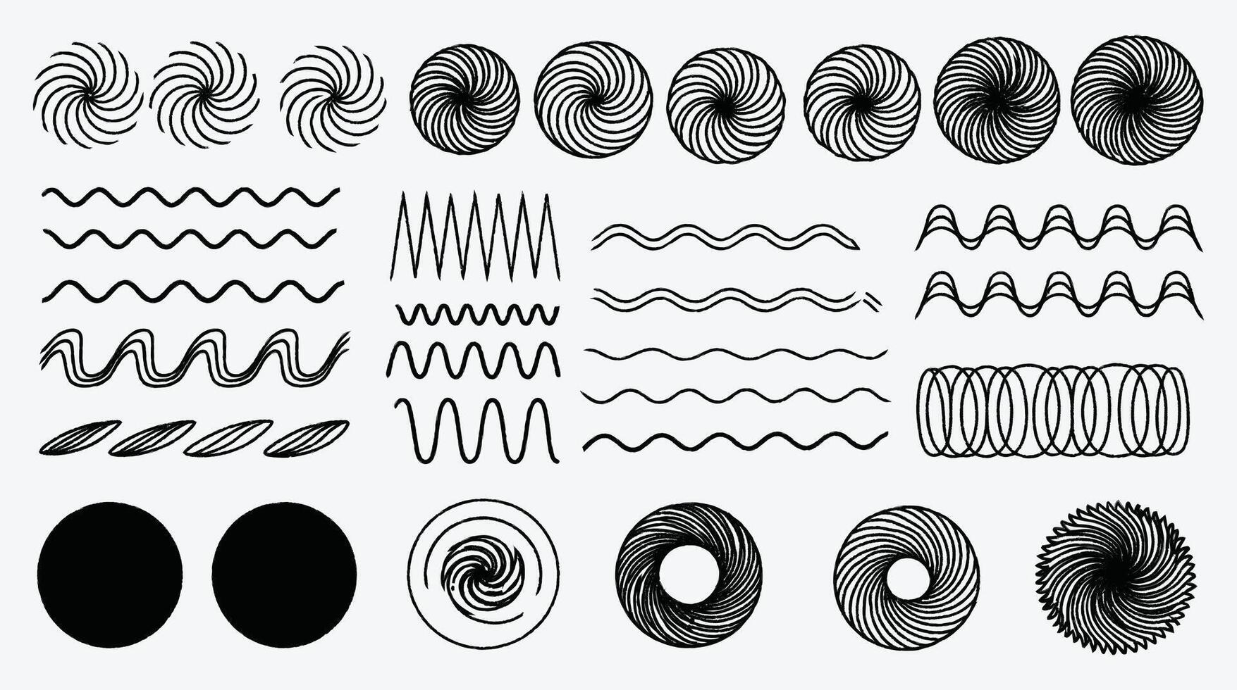 Collection of abstract geometric shapes lines and circles design elements vector