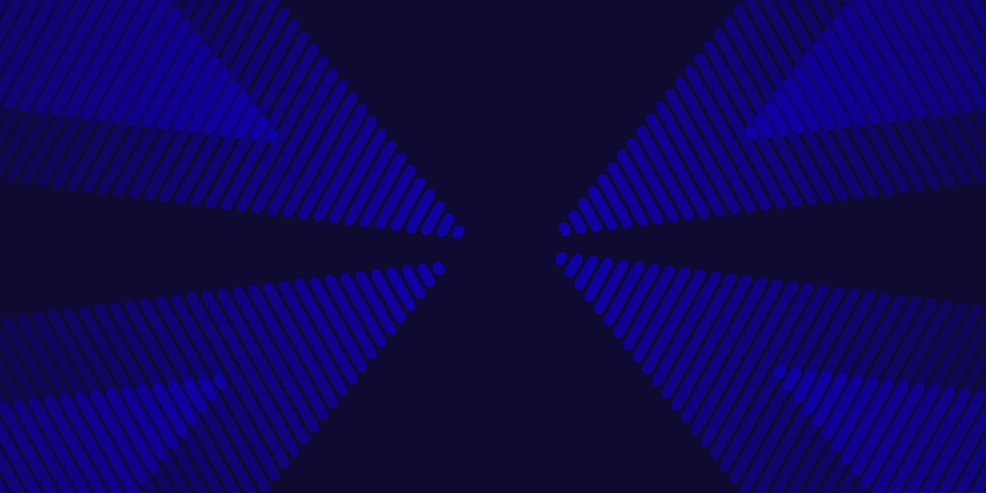 Symmetrical Dark Blue Geometric Pattern with Angled Lines and Dots. vector