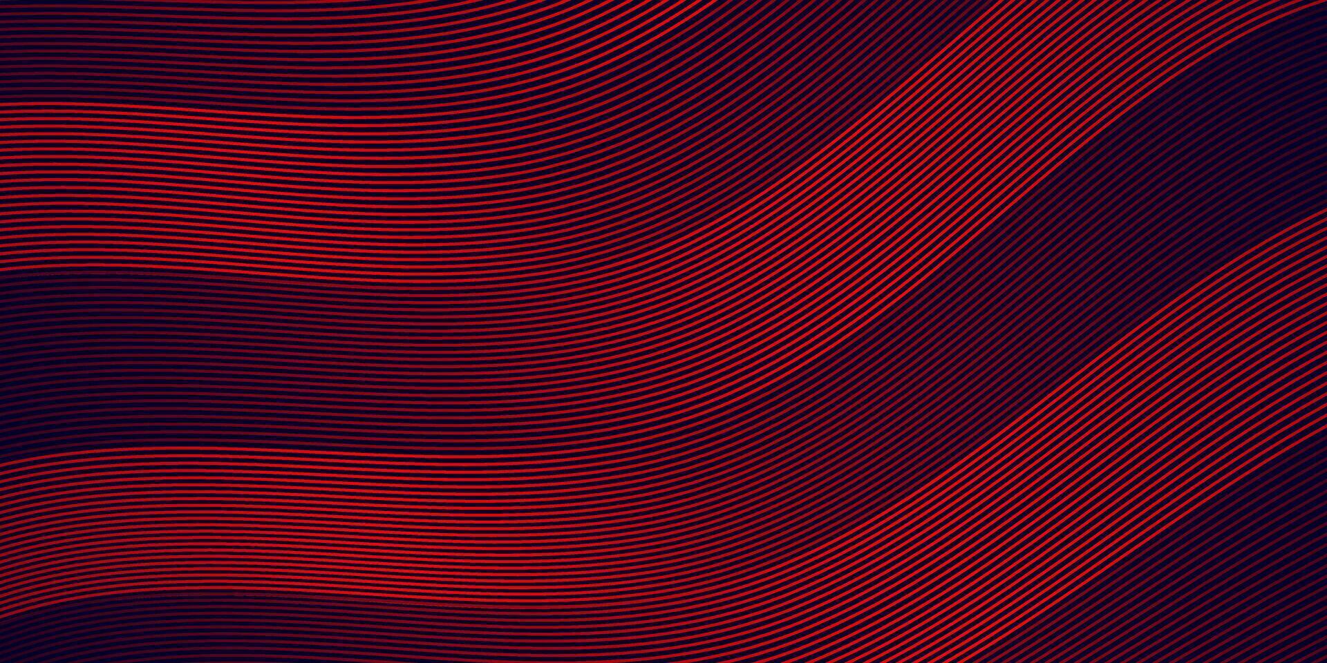 Abstract Red Lines on Dark Blue Background with Wavy Pattern Design. vector