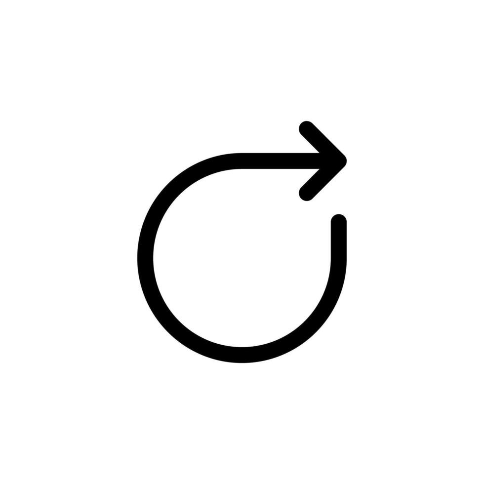 Elegant Reboot Line Icon for Technology and Power Interface vector