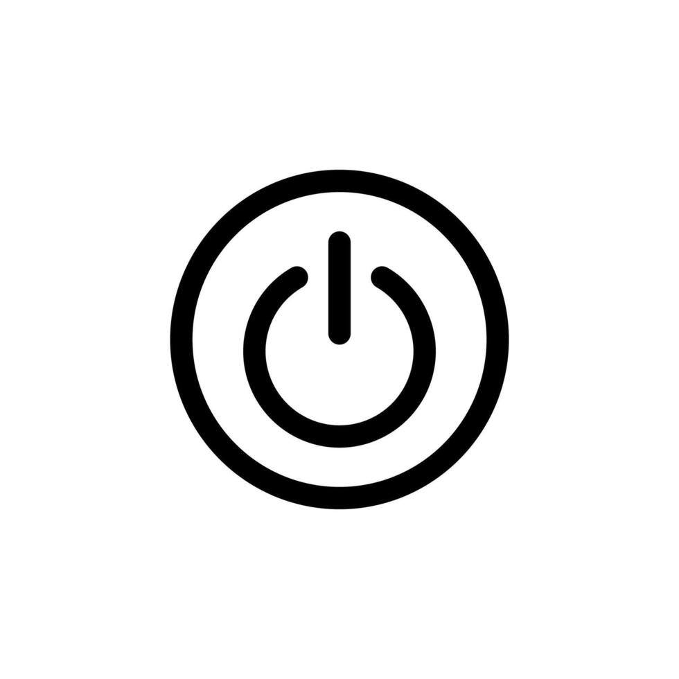 Creative Power Button Line Icon for Interface and Control Design vector