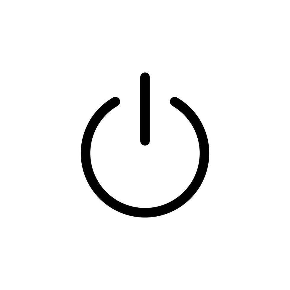 Modern Power Button Line Icon for Device and System Design vector