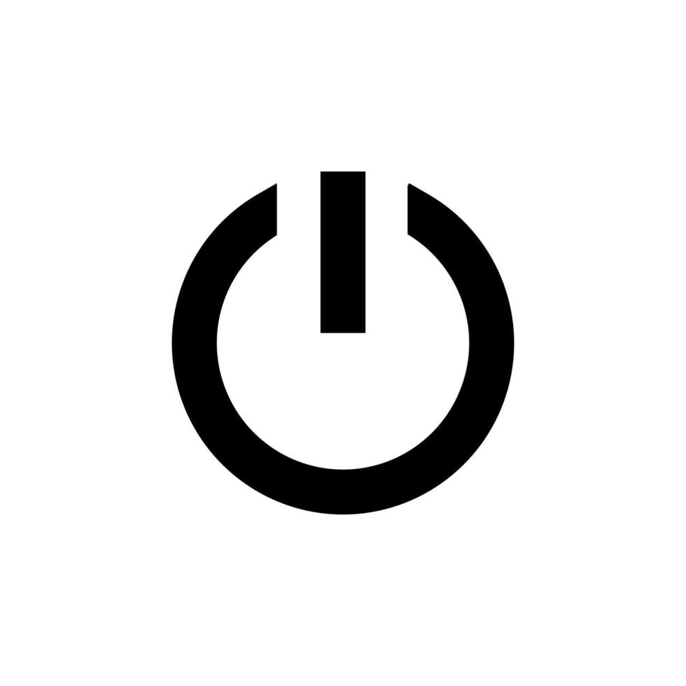 Sleek Power Button Solid Icon for Interface and Control Design vector