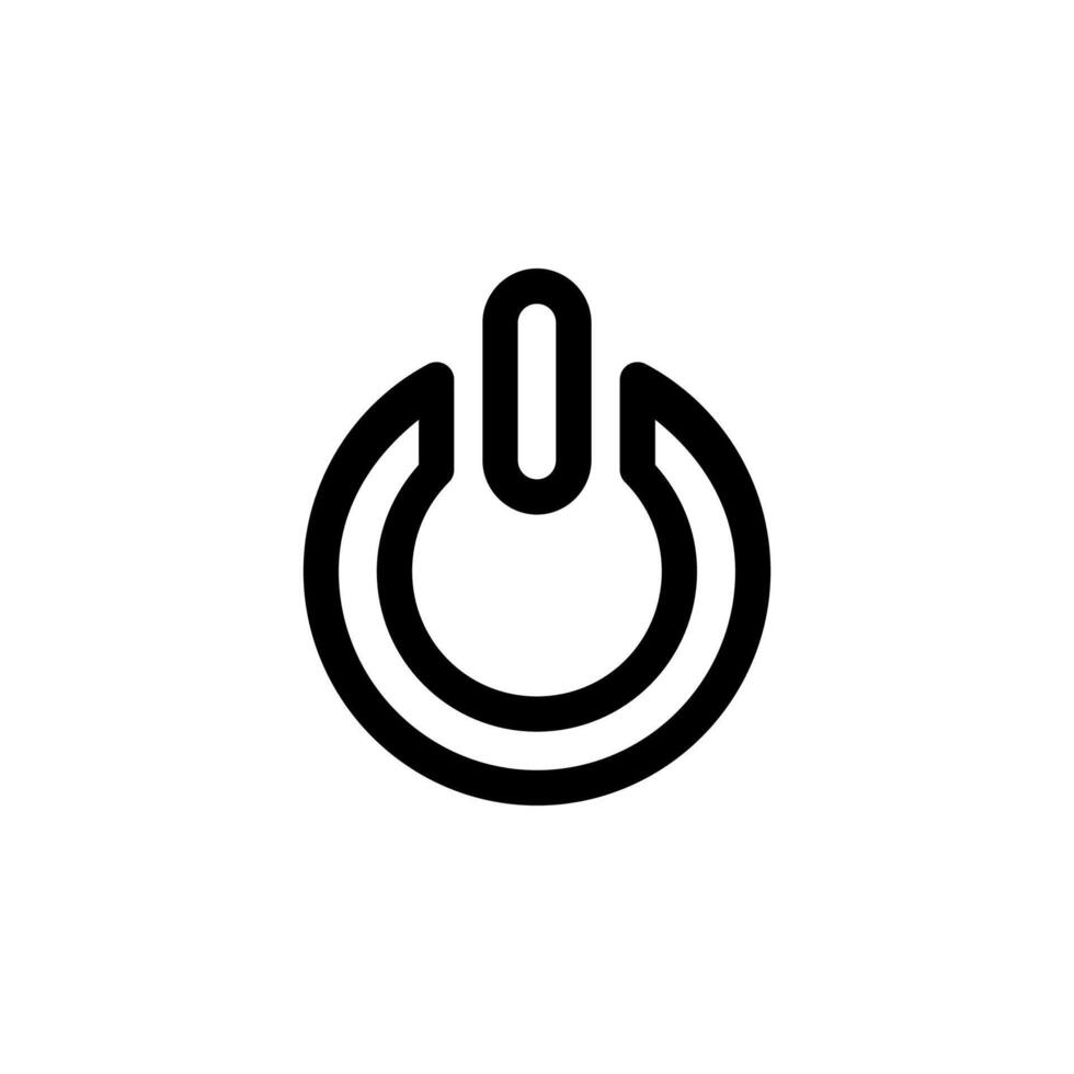 Simple Power Button Line Icon for Gadget and Utility Concept vector