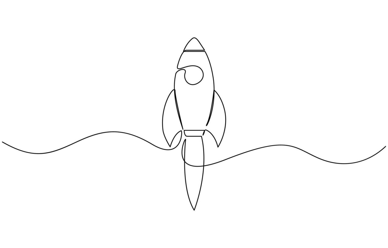 Rocket launch icon continuous one line minimalist style pro design vector