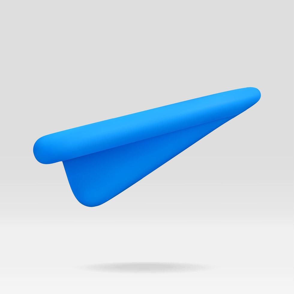 Blue paper airplane in flight. Message sending and communication concept. Delivery symbol for web and email. vector