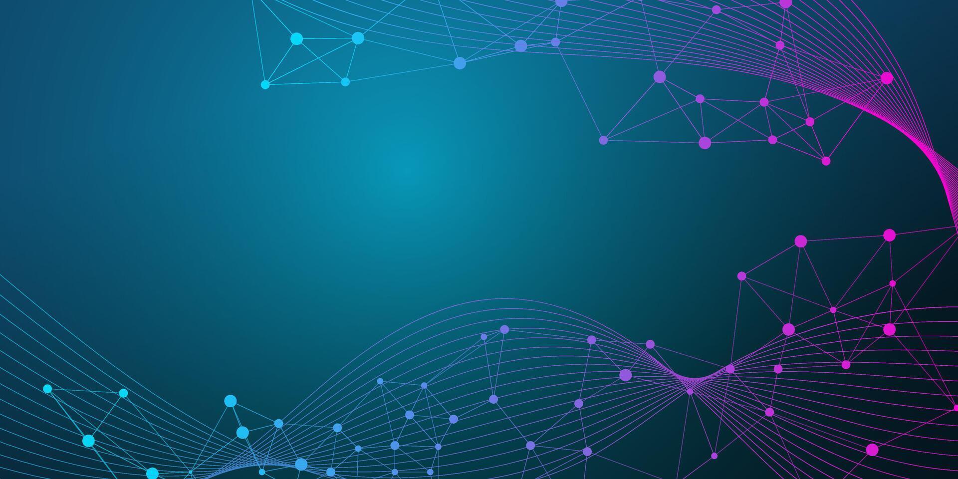 Global Connectivity Science Pattern Modern Geometric Wave Design vector