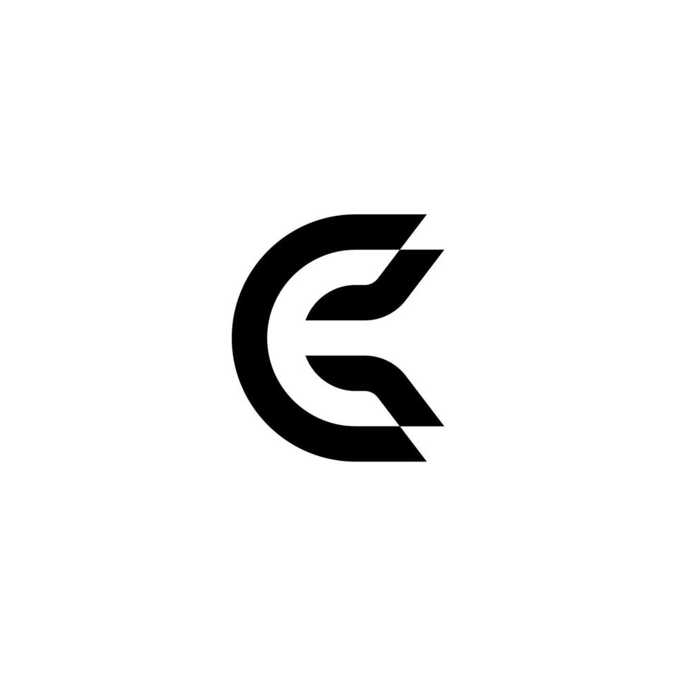 A futuristic, professional monogram of EK or KE with angular precision. This design embodies core technology, secure connections, and forward-thinking engineering. vector