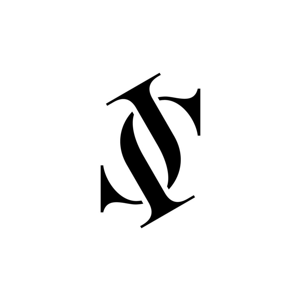 A luxurious, professional monogram of SJ or JS using elegant, tilted serif typefaces. This modern design conveys refined style, personalized service, and futuristic sophistication. vector