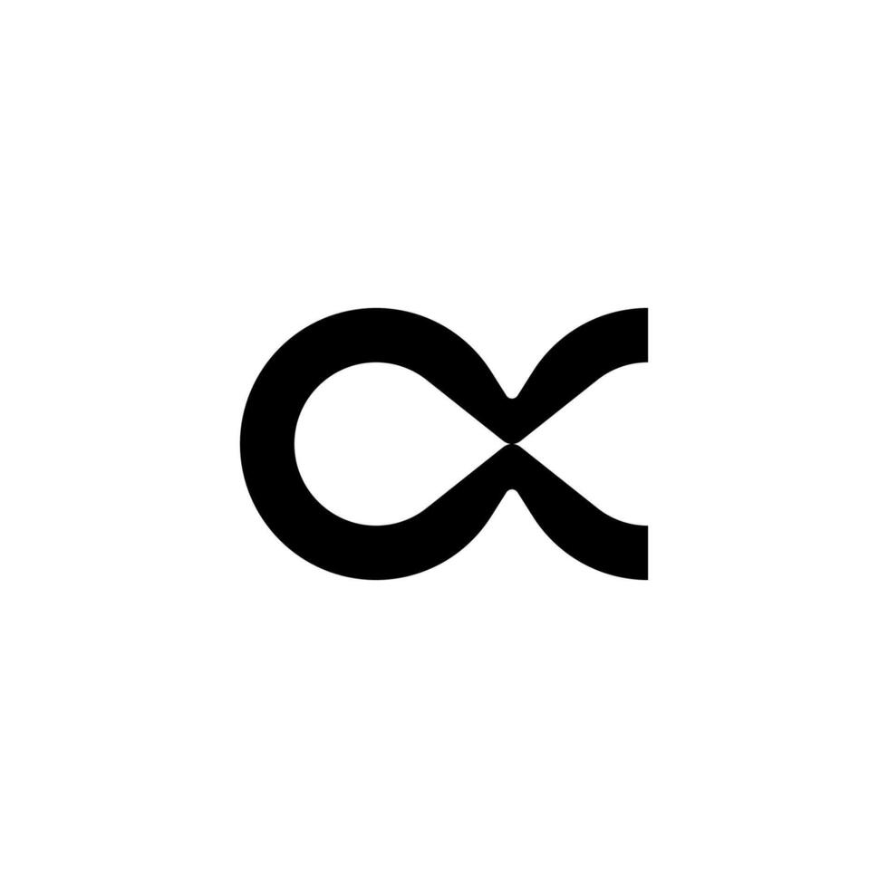 A professional, futuristic design representing the Alpha symbol or initial A as an elegant, continuous curve. vector
