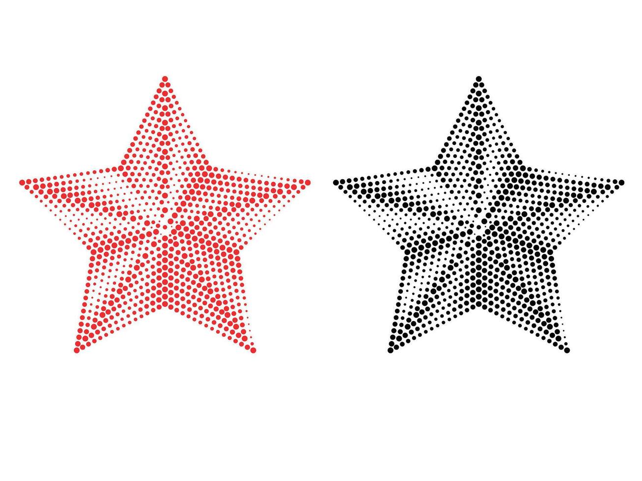 Abstract geometric red and black star shape with a halftone effect design vector