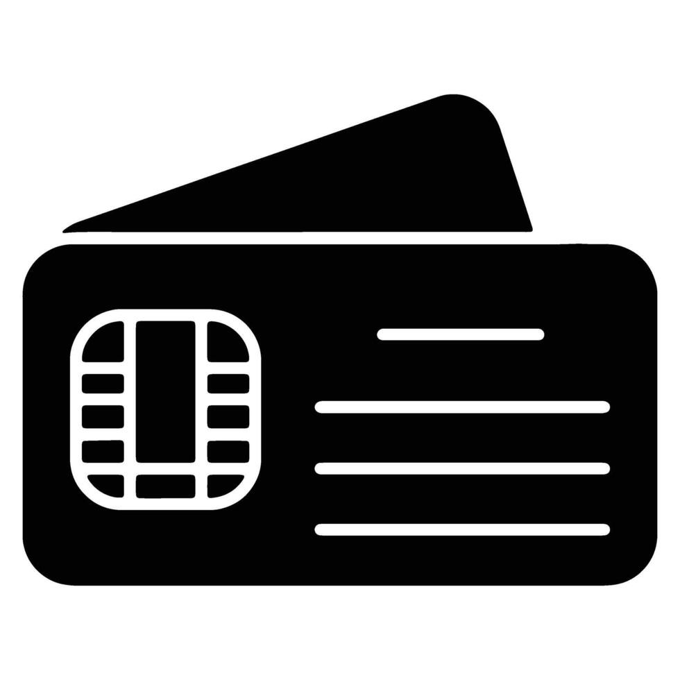 Digital chip card icon symbolizing secure electronic transactions, modern payment methods, and essential access for various online and physical systems vector