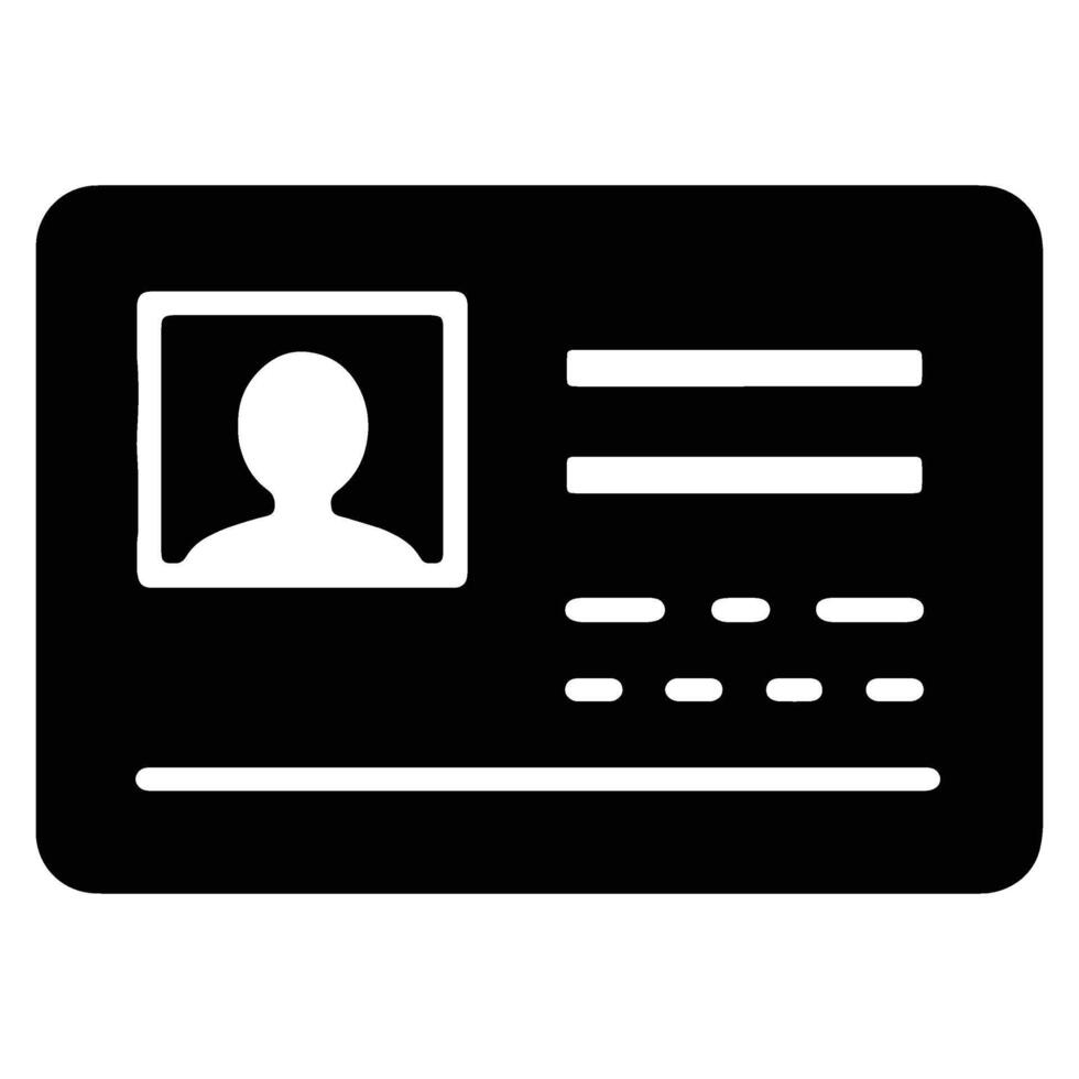 Sleek Identification Card Icon Design for Digital Profiles, Secure Access, and Personal Information Management Systems vector