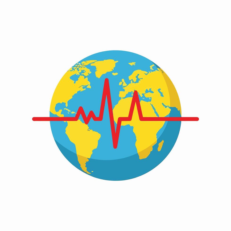 Visualizing Global Earthquakes and Seismic Activity Around the World Over Time vector