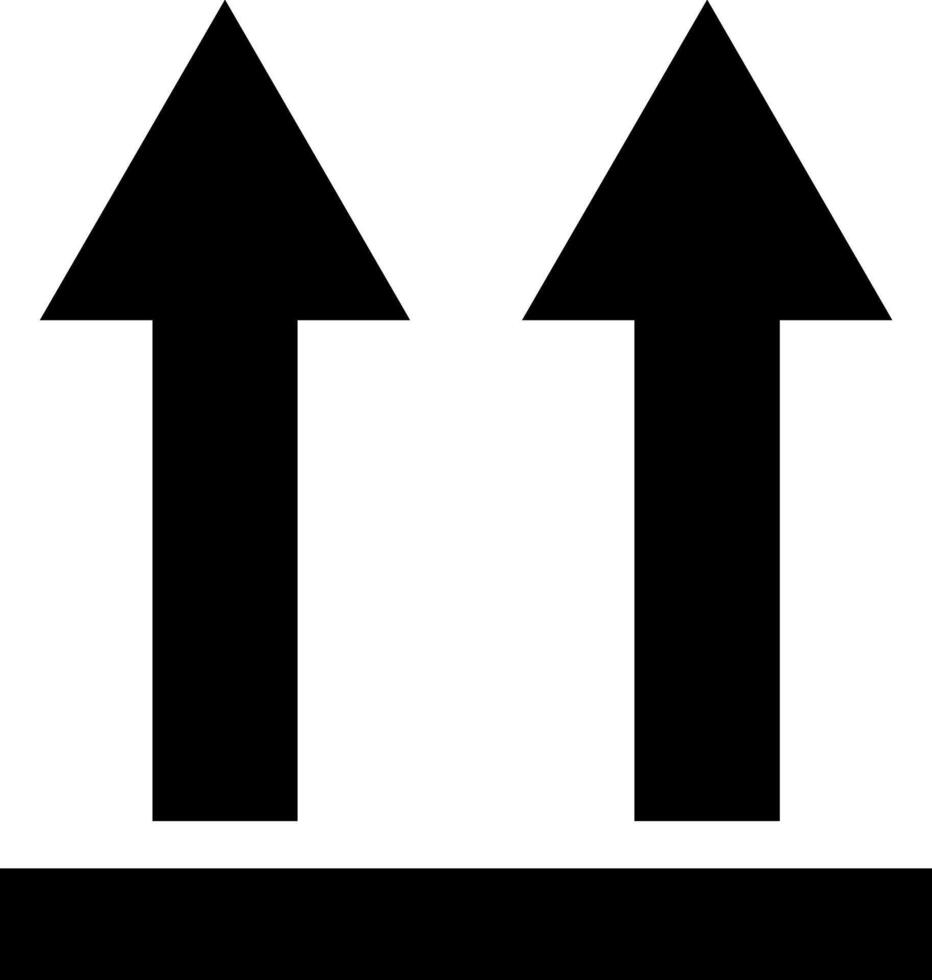 This Side Up. Icon with two vertical arrows pointing up. Information sign on the package indicating the position in which the cargo should be during transportation and storage. Marking on the package. vector