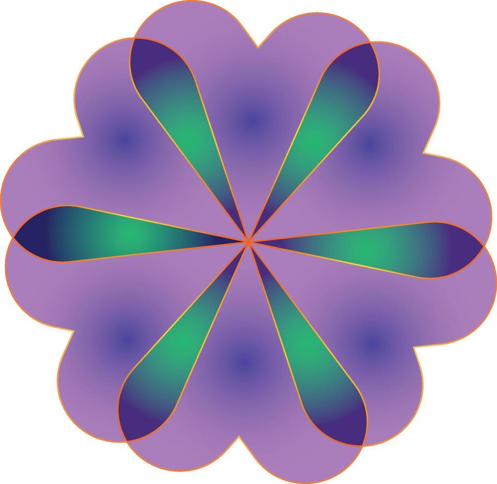 Abstract floral design with gradient colors and smooth curves vector