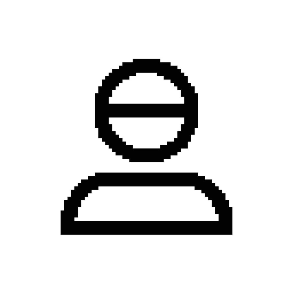 Pixel User Icon for Profile, Account, Member with Transparent Background vector