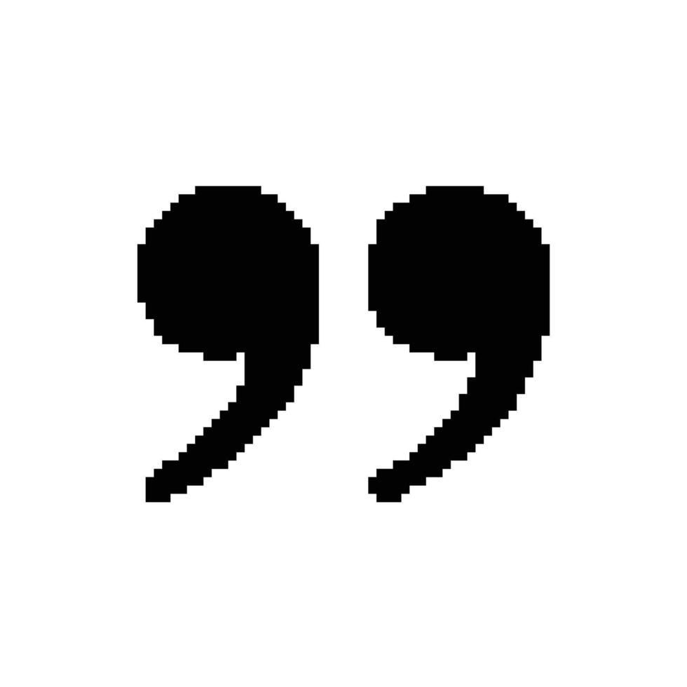 Pixelated Quotation Mark Icon Symbol Design Isolated on Transparent Background Speech Graphic vector