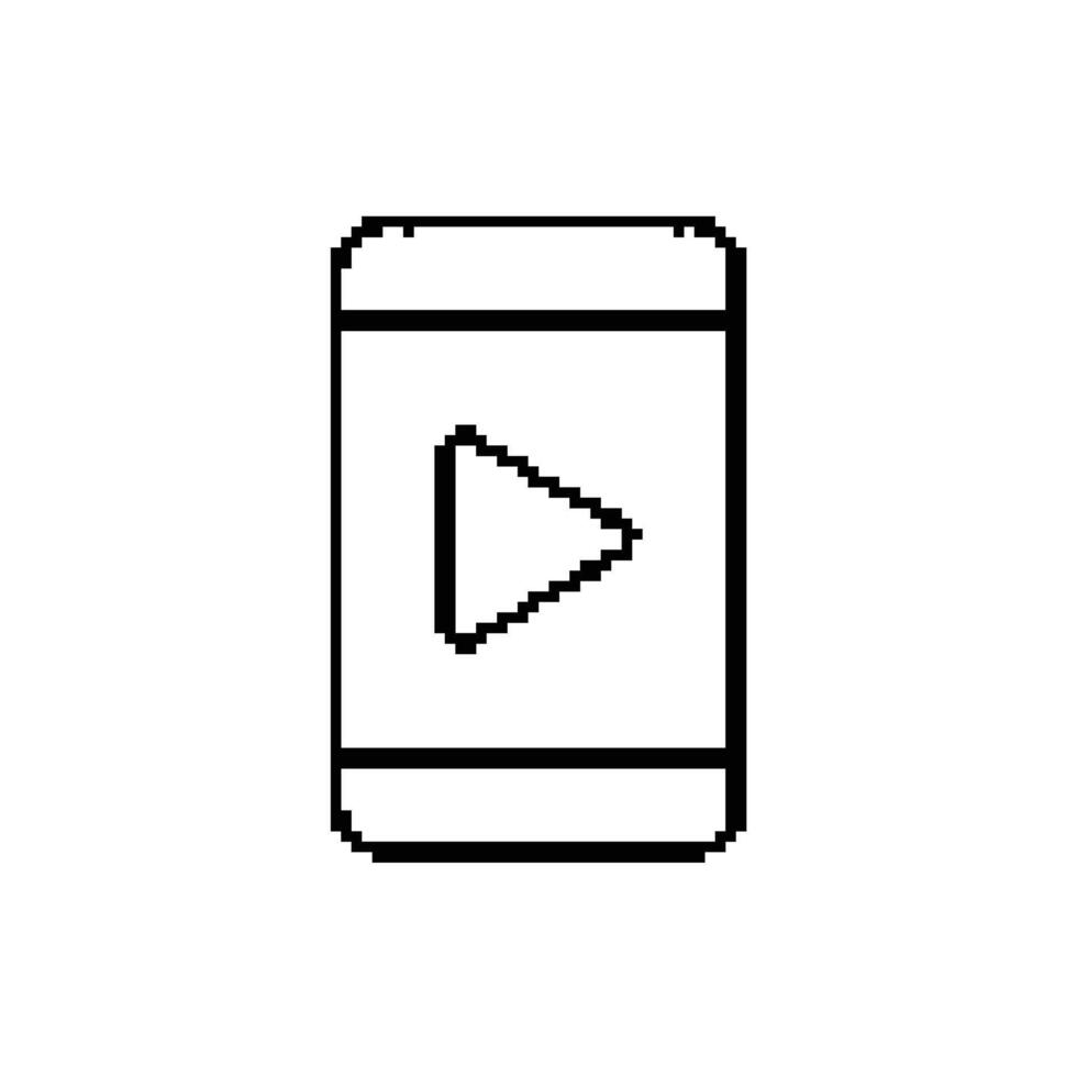Simple Pixel Art Media Player Icon Minimalist Design Play Button Interface Stream Content Symbol vector