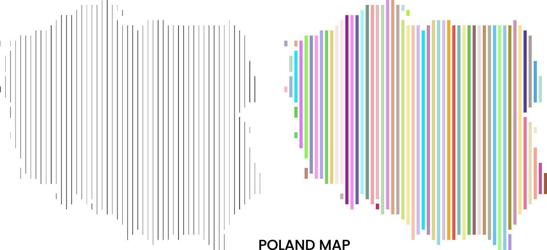 Poland colorful vertical line shape info-graphic map just vertical multicolor line pattern vector