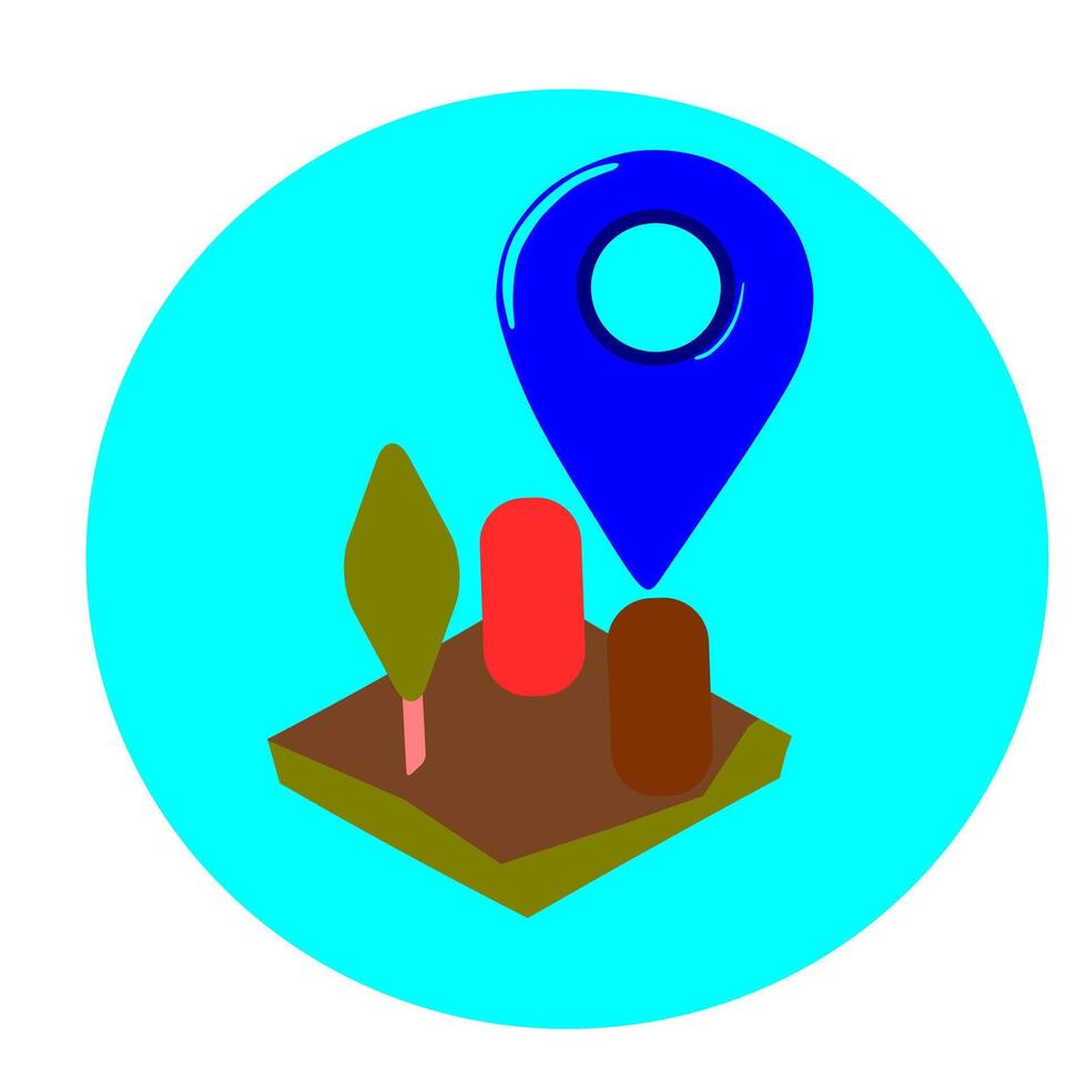 Location pin with trees isolated on white background, perfect for maps vector