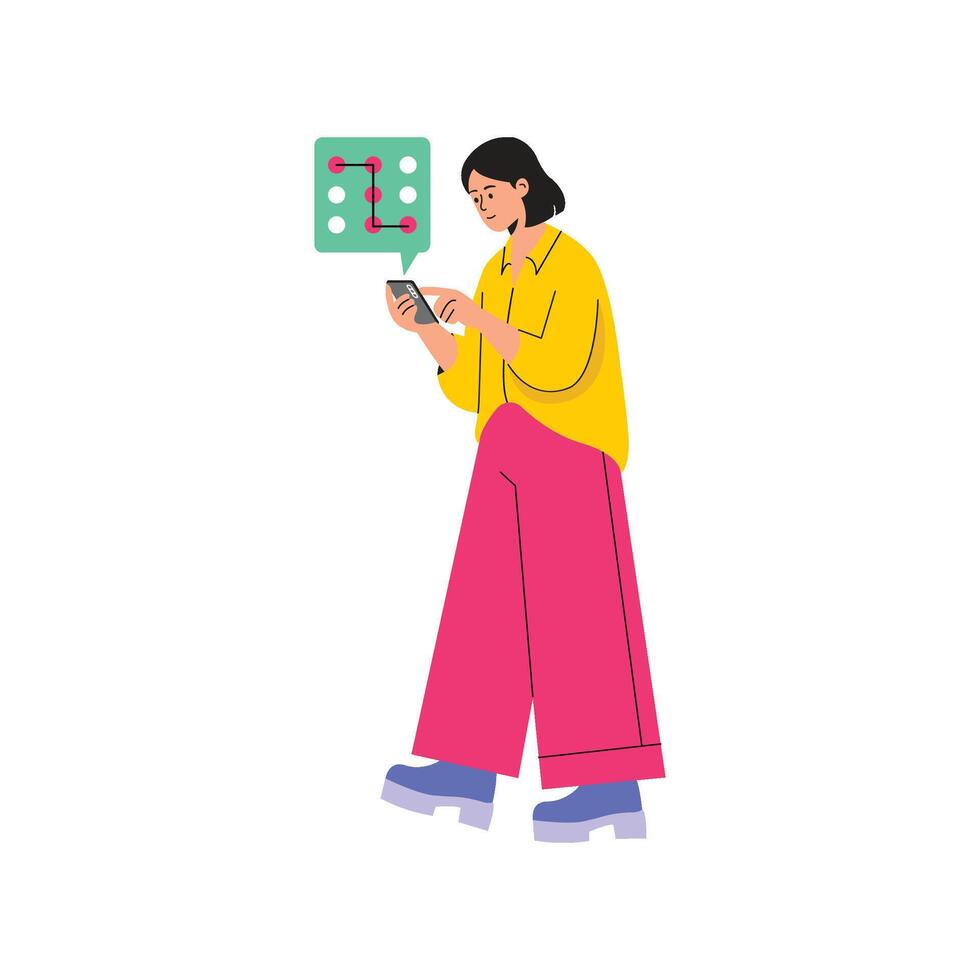 entrando numérico alfiler código en teclado para seguro acceso ilustración vector