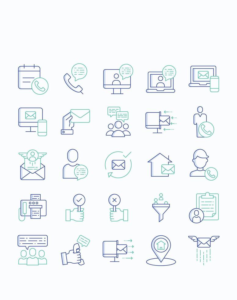 Communication icons for digital messaging vector