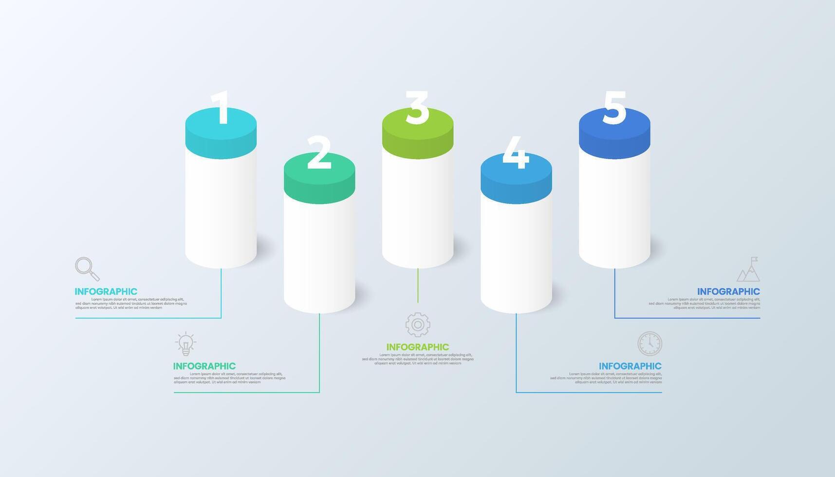 Infographic with colored vertical bars vector