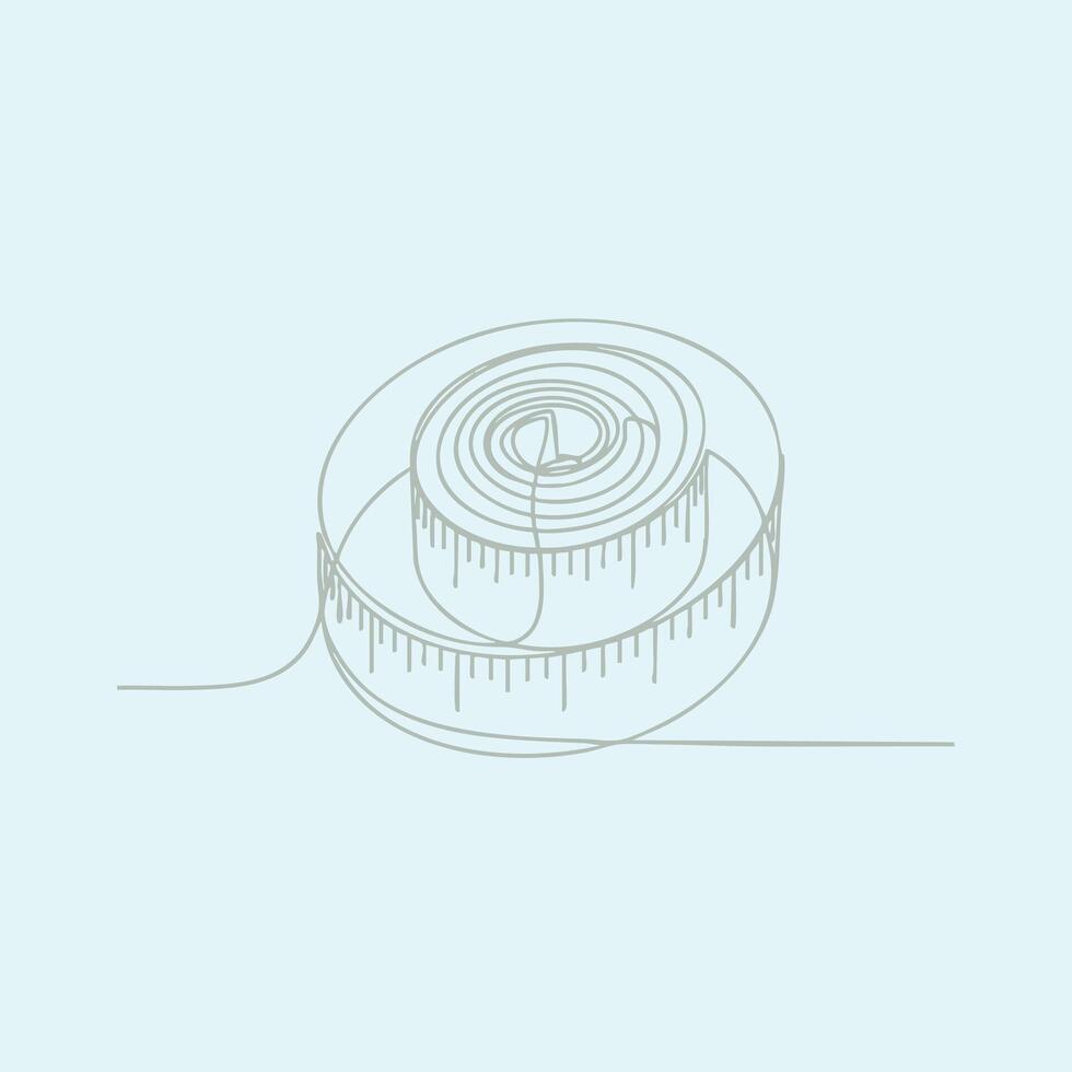 Measuring tape coiled on a light emphasizing precision and measurement tools vector