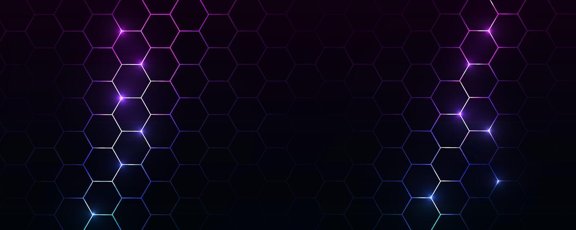 Modern hexagon honeycomb background with abstract pattern, realistic purple bg for tech, game design, futuristic digital projects, medicine, science, technology, bio. vector