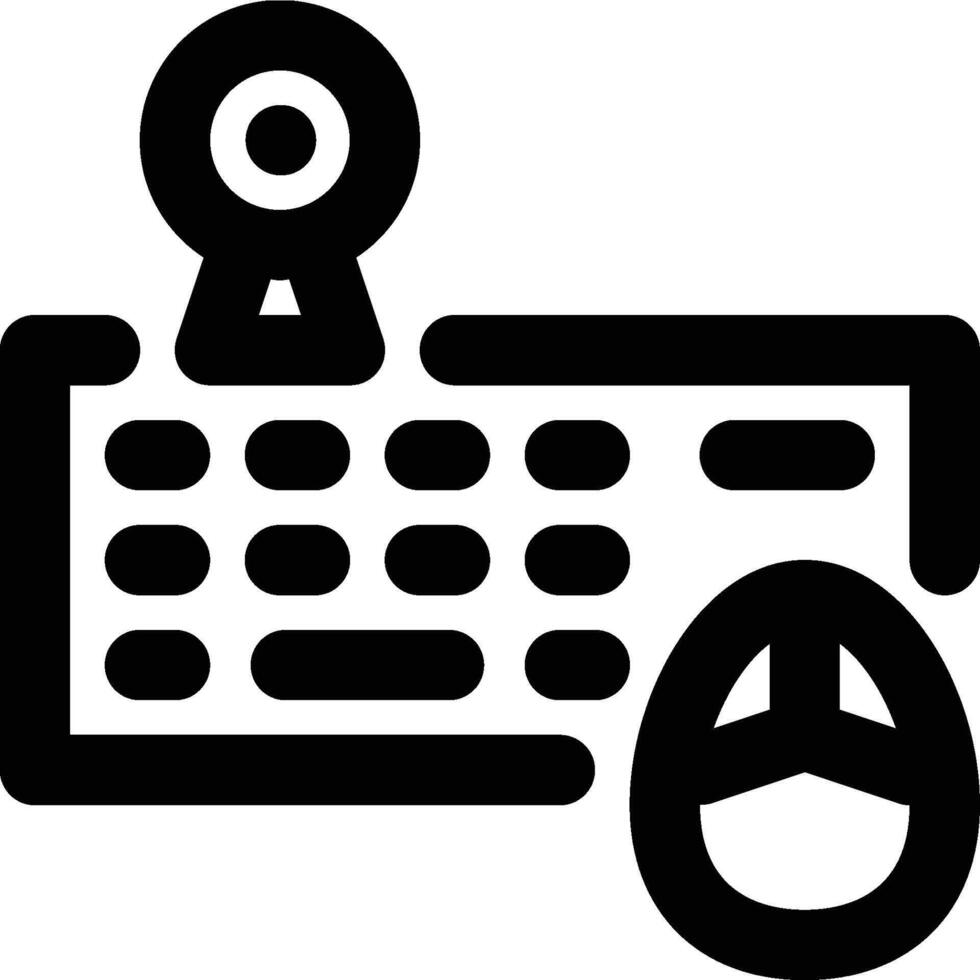 Input Devices, Keyboard, Mouse Outline Icon vector