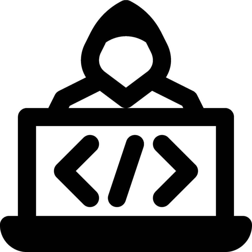 Programmer, Hacker, Coder Outline Icon vector