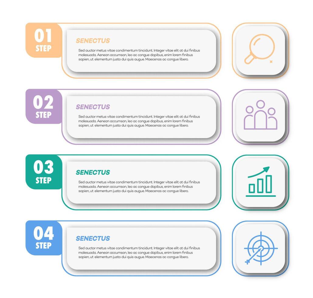 Infographic template 4 options 3d color style for start up vector